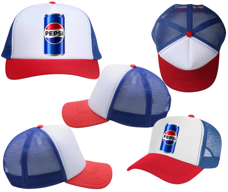 Soda Hat Pepsi Hat Adjustable Snapback Trucker Hat Coca-Cola Soda Hat Beverage
