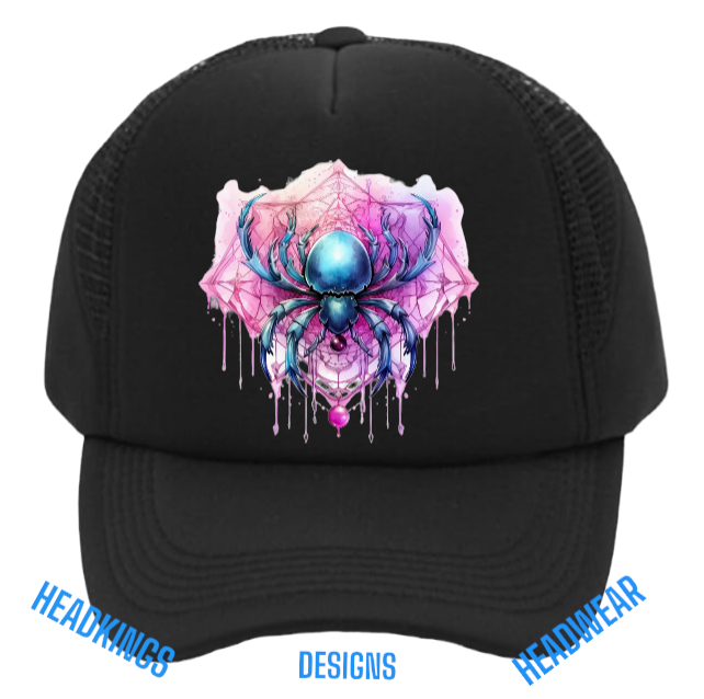 Spider Hat Adjustable Snapback Trucker Hat Spider Web Poisonous Scary Spider Hat