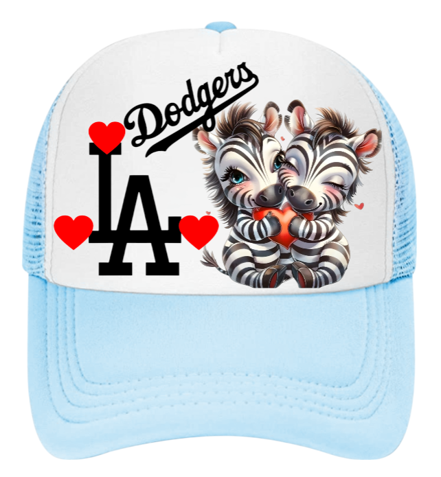 Dodgers Baseball Hat  Adjustable Snapback Trucker Hat Dodgers Zebra Love Hat