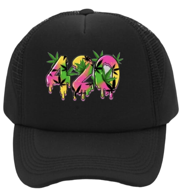 420 Hat Adjustable Snapback Trucker Hat Marijuana Relaxation Outdoors Smoking