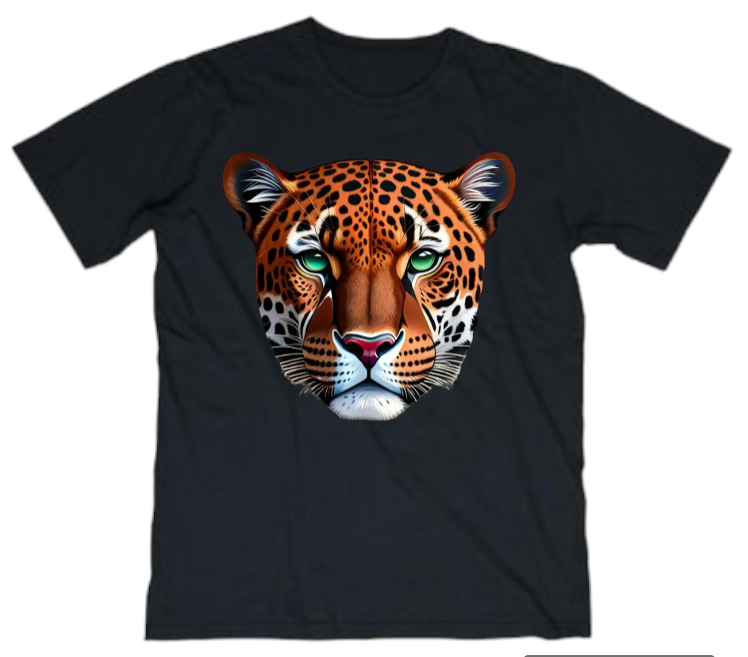 Wild Tiger T-shirt 100% Cotton Animal Lover T-shirt Black (Choose Your Size)