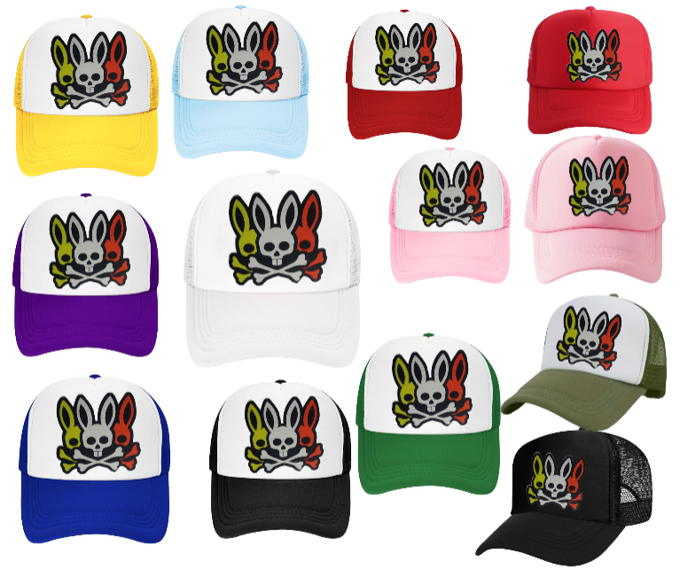 Bunny Hat Adjustable Snapback Trucker Hat Snapback Three Bunny Skulls Hat