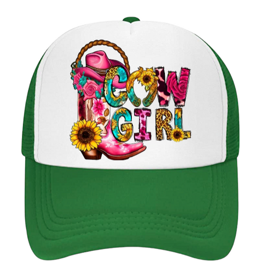 Cow Girl Baseball Hat Animal Love Trucker Hat Adjustable Snapback Courtly Girl