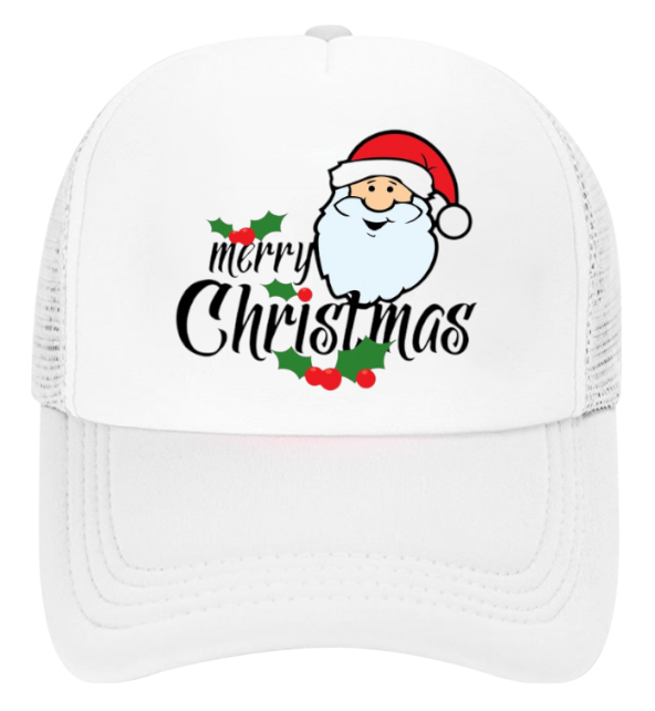 Santa Hat Adjustable Snapback Trucker Hat Santa Christmas Hat Holiday Gift Hat