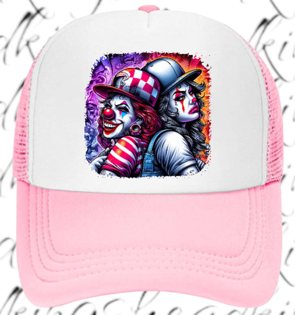 Funny Hat Laugh Now Cry Later Adjustable Snapback Trucker Hat Colorful Clown Hat