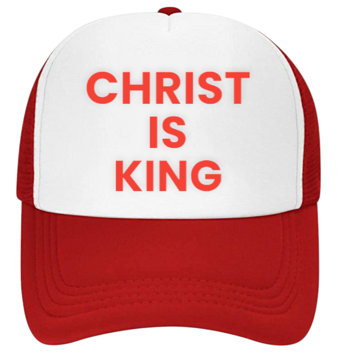 Christ Is King Hat Adjustable Trucker Hat Believe Faith Religious Church Hat