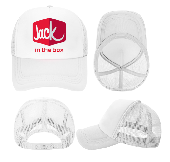 Jack In The Box Hat Adjustable Snapback Trucker Hat Foodie Restaurant Burgers