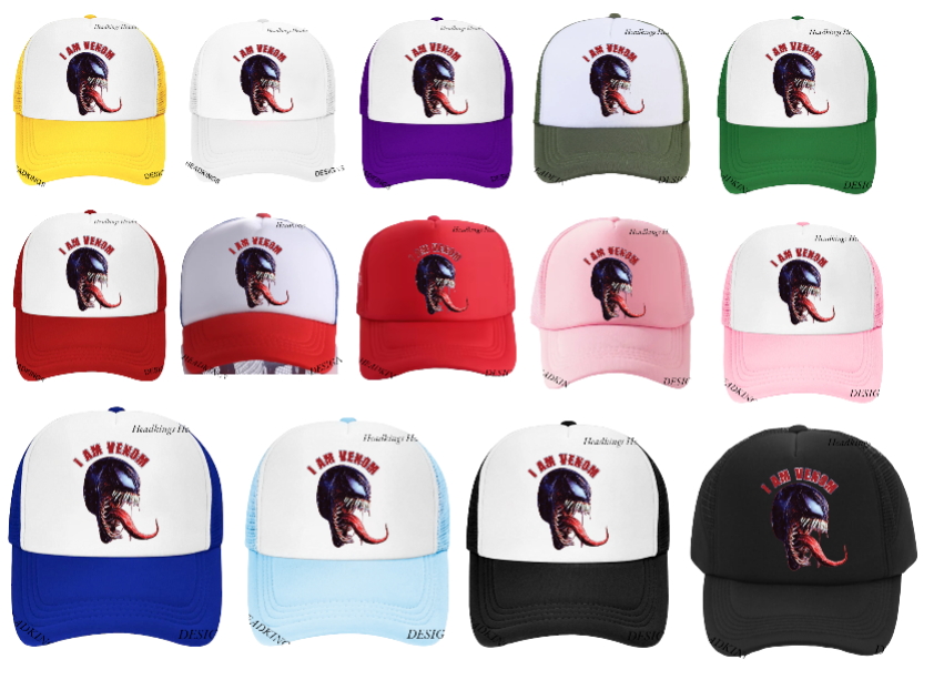 Venom Head Hat Adjustable Snapback Trucker Hat Scary Horror I Am Venom Movie Hat