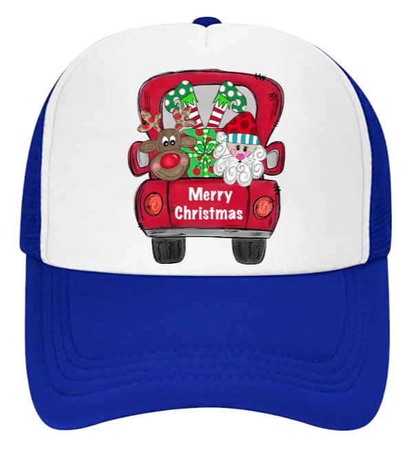 Santa Hat Adjustable Snapback Trucker Hat Santa Gift Elf Deer Christmas Gift Hat
