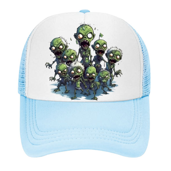Alien Zombie's Adjustable Snapback Trucker Hat Scary Scary Alien Family Hat