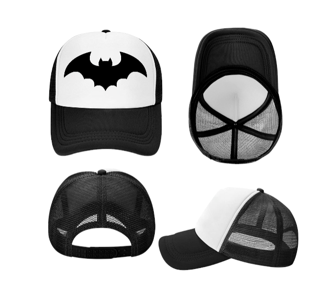 Black Bat Baseball Hat Adjustable Snapback Trucker Hat Bat Print Hat Halloween