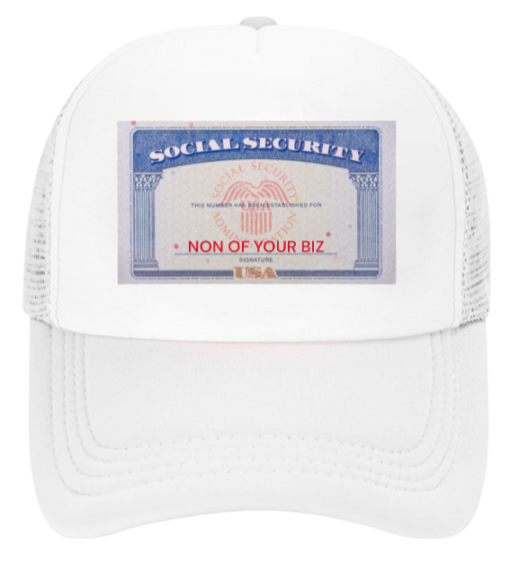 Social Security Hat Adjustable Snapback Trucker Hat Non Of Your Biz Funny Hat