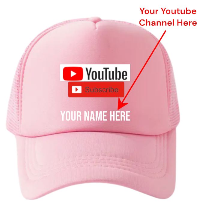 YouTube Custom Hat Subscribe Channel Social Media Followers Business Fans Gift
