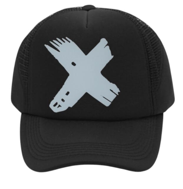 Discontinued X Hat Adjustable Snapback Trucker Hat Wink Smiley Face Skeleton Hat