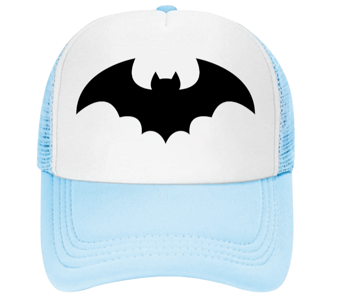 Black Bat Baseball Hat Adjustable Snapback Trucker Hat Bat Print Hat Halloween