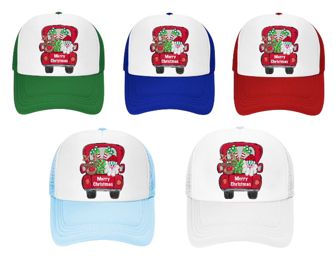 Santa Hat Adjustable Snapback Trucker Hat Santa Gift Elf Deer Christmas Gift Hat