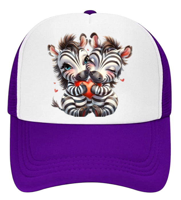 Dodgers Baseball Hat Adjustable Snapback Trucker Hat Anime Zebra Hat Love Hearts