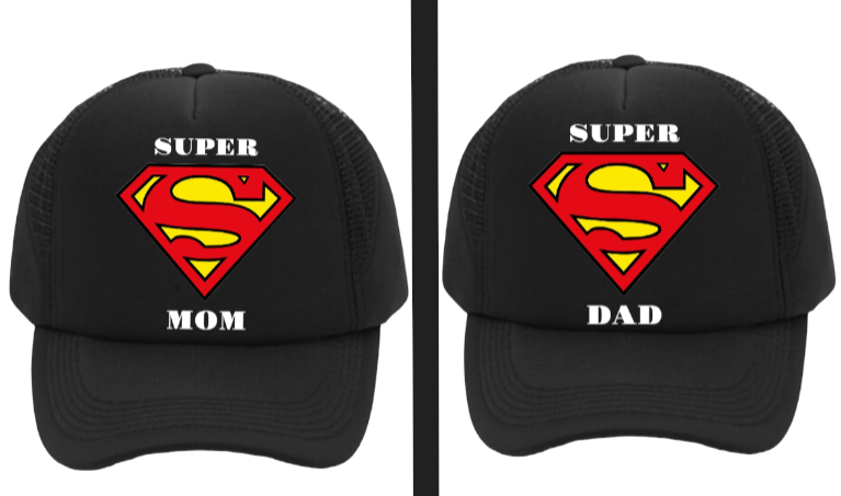Super Mom Hat Super Dad Hat Couples Hat Adjustable Trucker Hat Gift for Mom Dad