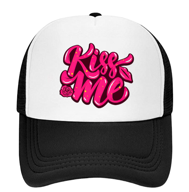 Valentines Day Hat Trucker Adjustable Hat Snapback Playful Funny Kiss Me Hat