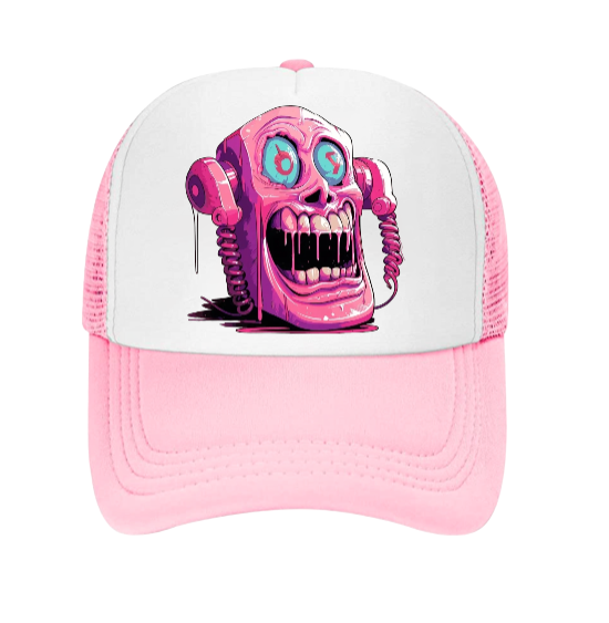 Scary Face Hat Adjustable Snapback Trucker Hat Alien Scary Screaming Phone Face