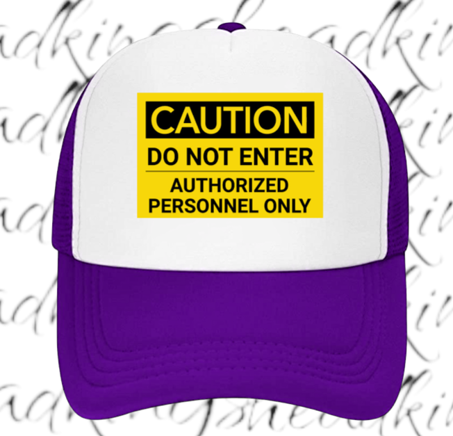 Funny Hat Caution Do Not Enter Hat Adjustable Trucker Hat Playful Safety Hat