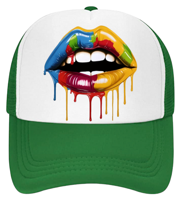 Valentines Hat Trucker Hat Adjustable Snapback Drooling Red Lips Valentines Gift