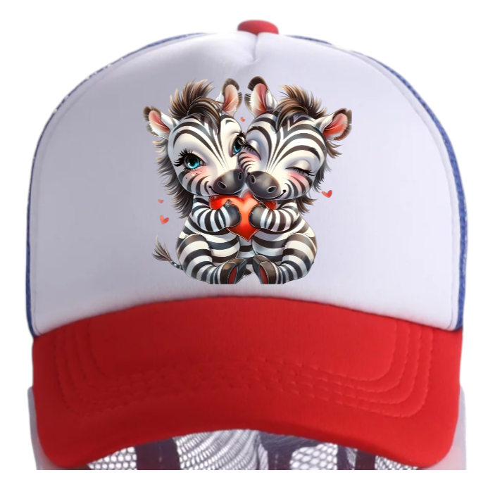 Dodgers Baseball Hat Adjustable Snapback Trucker Hat Anime Zebra Hat Love Hearts