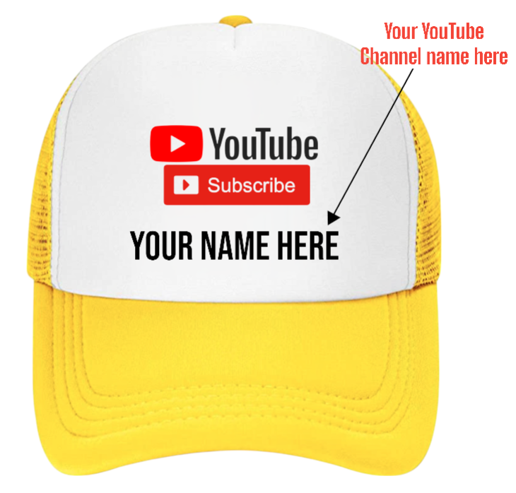 YouTube Custom Hat Subscribe Channel Social Media Followers Business Fans Gift