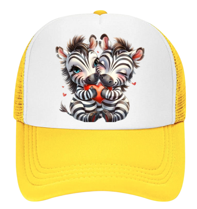 Dodgers Baseball Hat Adjustable Snapback Trucker Hat Anime Zebra Hat Love Hearts