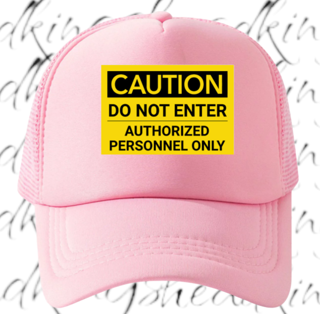 Funny Hat Caution Do Not Enter Hat Adjustable Trucker Hat Playful Safety Hat