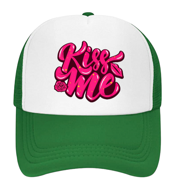 Valentines Day Hat Trucker Adjustable Hat Snapback Playful Funny Kiss Me Hat