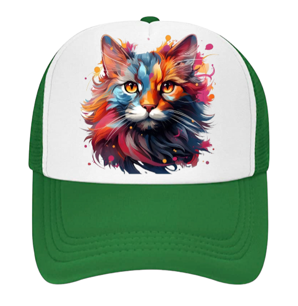 Cat Hat Baseball Hat Trucker Hat Adjustable Snapback Hat Floral Colorful Cat