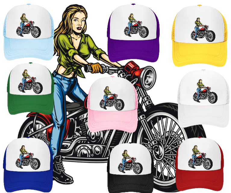 Girls Motorbike Hat Baseball Hat Trucker Hat Adjustable Snapback Biker Girl Hat