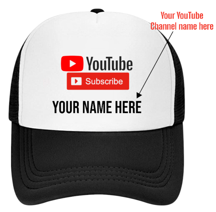 YouTube Custom Hat Subscribe Channel Social Media Followers Business Fans Gift