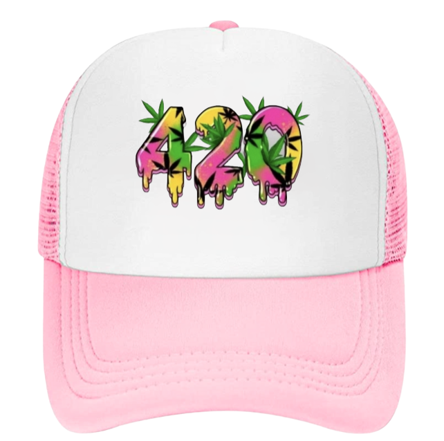 420 Hat Adjustable Snapback Trucker Hat Marijuana Relaxation Outdoors Smoking