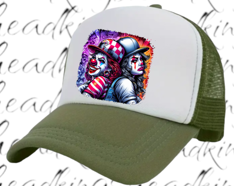 Funny Hat Laugh Now Cry Later Adjustable Snapback Trucker Hat Colorful Clown Hat
