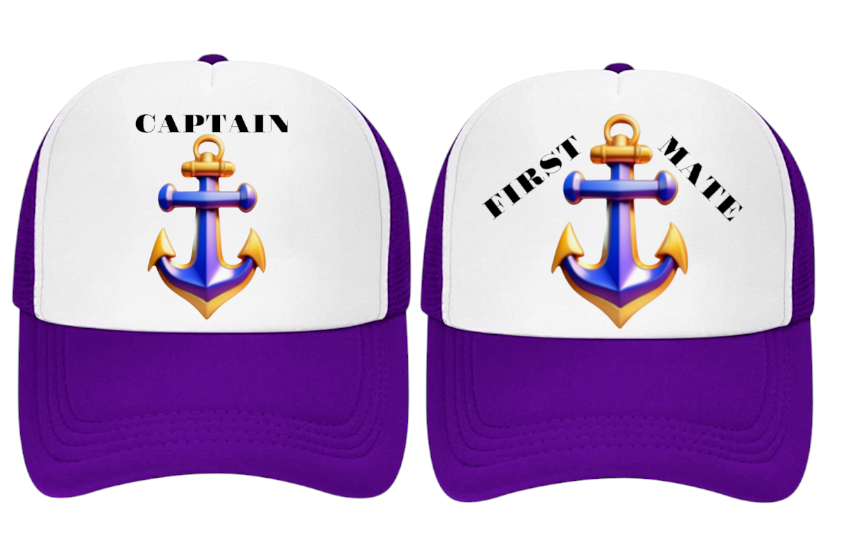 Captain Hat First Mate Hate Adjustable Snapback Trucker Hat Colorful Sea Anchor