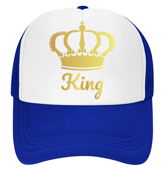 King Hat Queen Hat Adjustable Trucker Hat Couples Hat Crown Wedding Gift Love