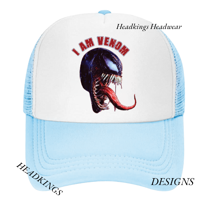 Venom Head Hat Adjustable Snapback Trucker Hat Scary Horror I Am Venom Movie Hat
