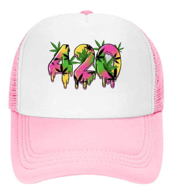 420 Hat Adjustable Snapback Trucker Hat Marijuana Relaxation Outdoors Smoking