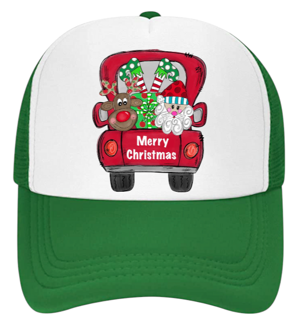 Santa Hat Adjustable Snapback Trucker Hat Santa Gift Elf Deer Christmas Gift Hat