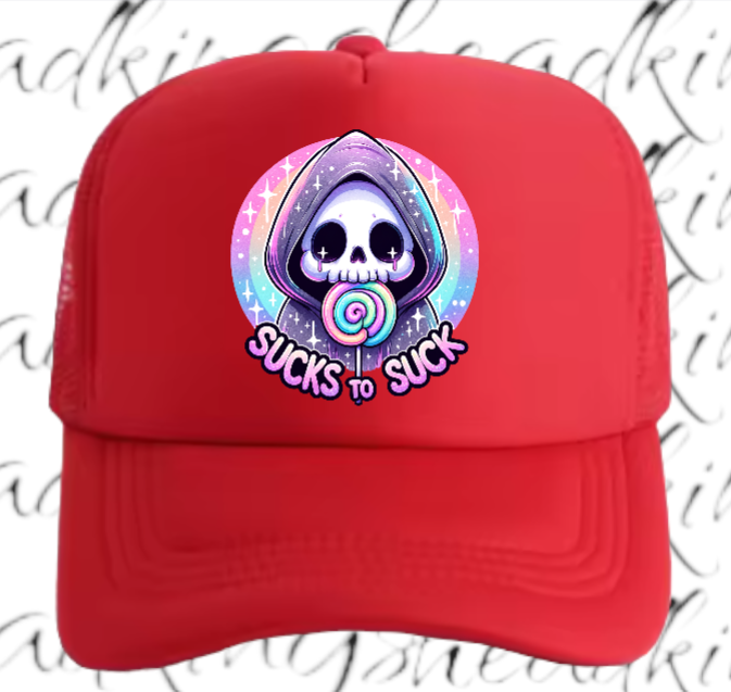 Funny Hat Adjustable Snapback Trucker Hat Sucks To Suck Hat Lollipop Hat Candy