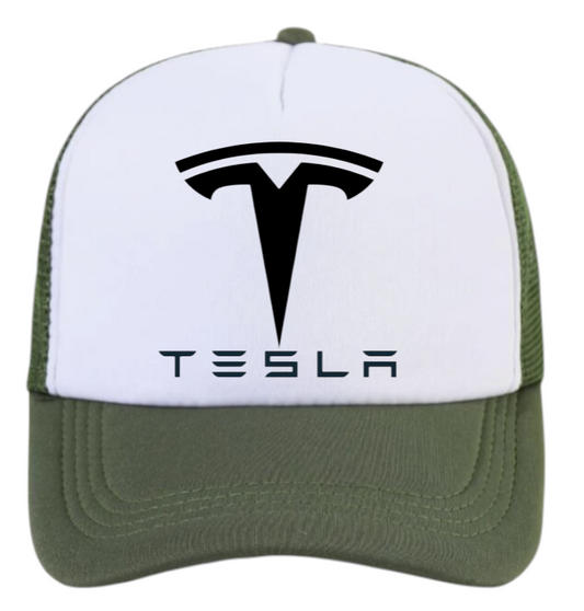 Tesla Hat Adjustable Snapback Trucker Hat Outdoors Hat Car Lover Gift Navy Green