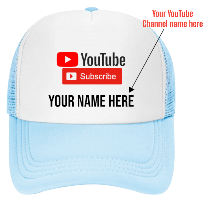 YouTube Custom Hat Subscribe Channel Social Media Followers Business Fans Gift