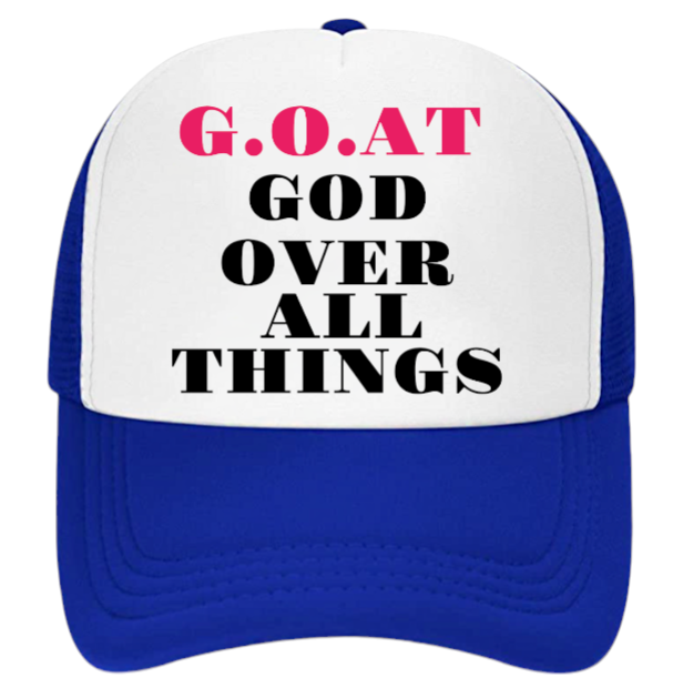 G.O.A.T Hat Adjustable Snapback Trucker Hat God Over All Things Church Faith Hat