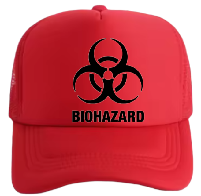 Biohazard Hat Caution Trucker Hat Adjustable Snapback Hat Outdoors Hat Biohazard