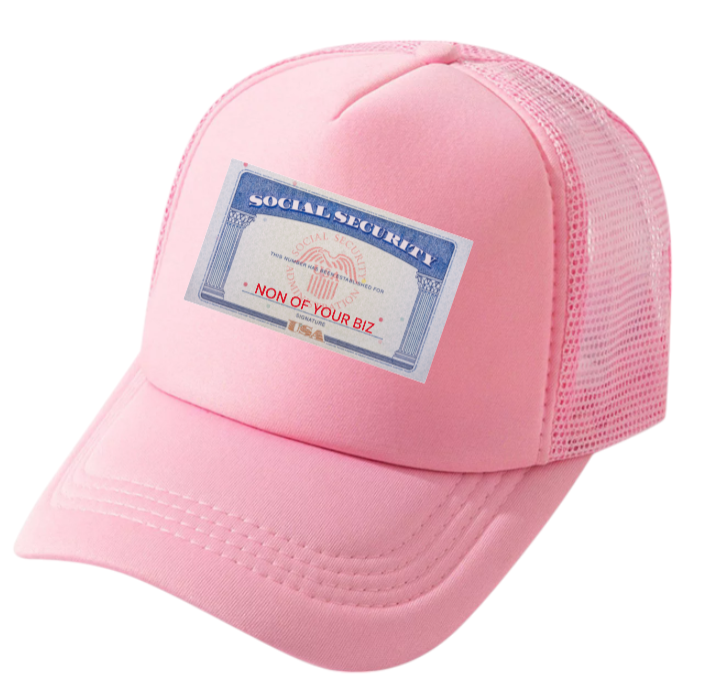Social Security Hat Adjustable Snapback Trucker Hat Non Of Your Biz Funny Hat