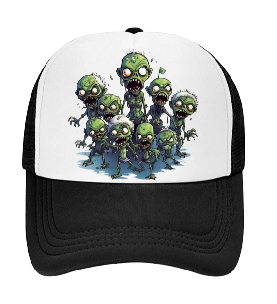 Alien Zombie's Adjustable Snapback Trucker Hat Scary Scary Alien Family Hat