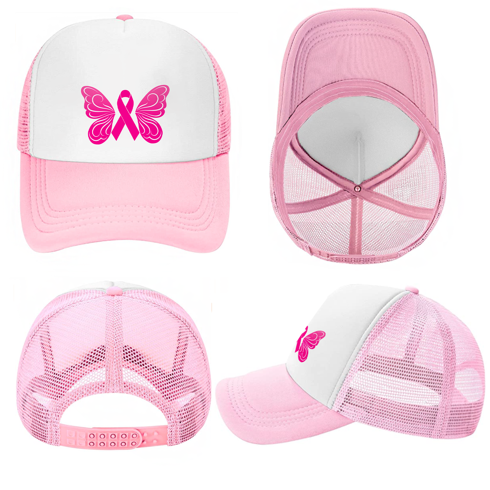 Cancer Hat Adjustable Snapback Trucker Hat Fight Cancer Butterfly Faith Believe
