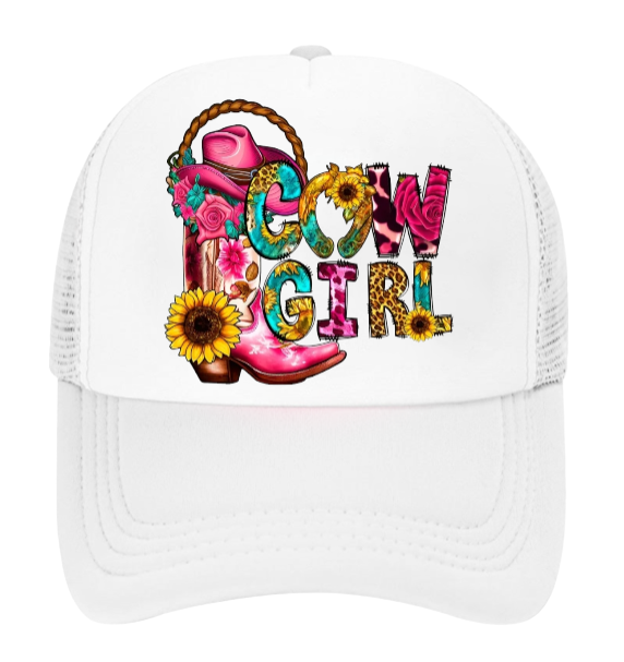 Cow Girl Baseball Hat Animal Love Trucker Hat Adjustable Snapback Courtly Girl